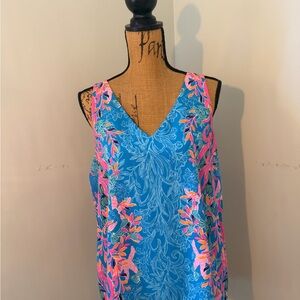 Lilly Pulitzer Blue and Pink Floral Blouse